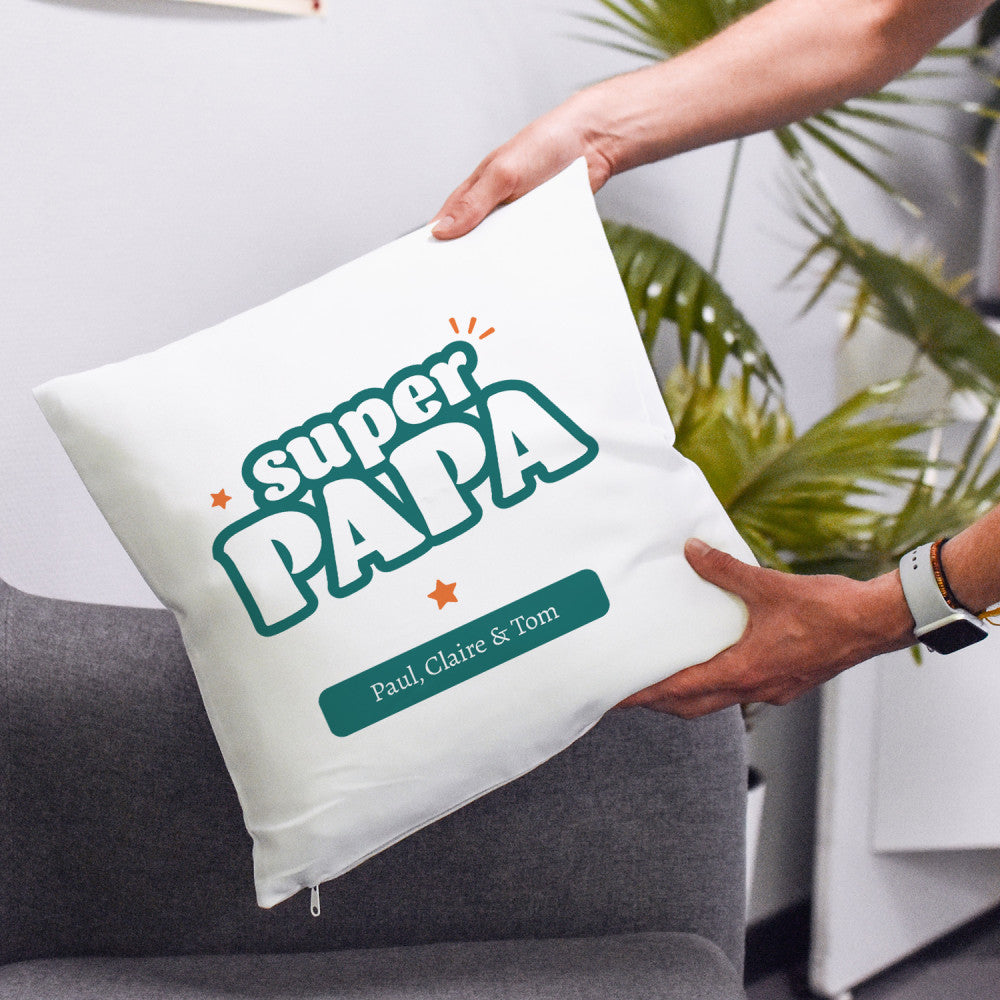 Coussin Super Papa à Personnaliser - Coussin Personnalisé