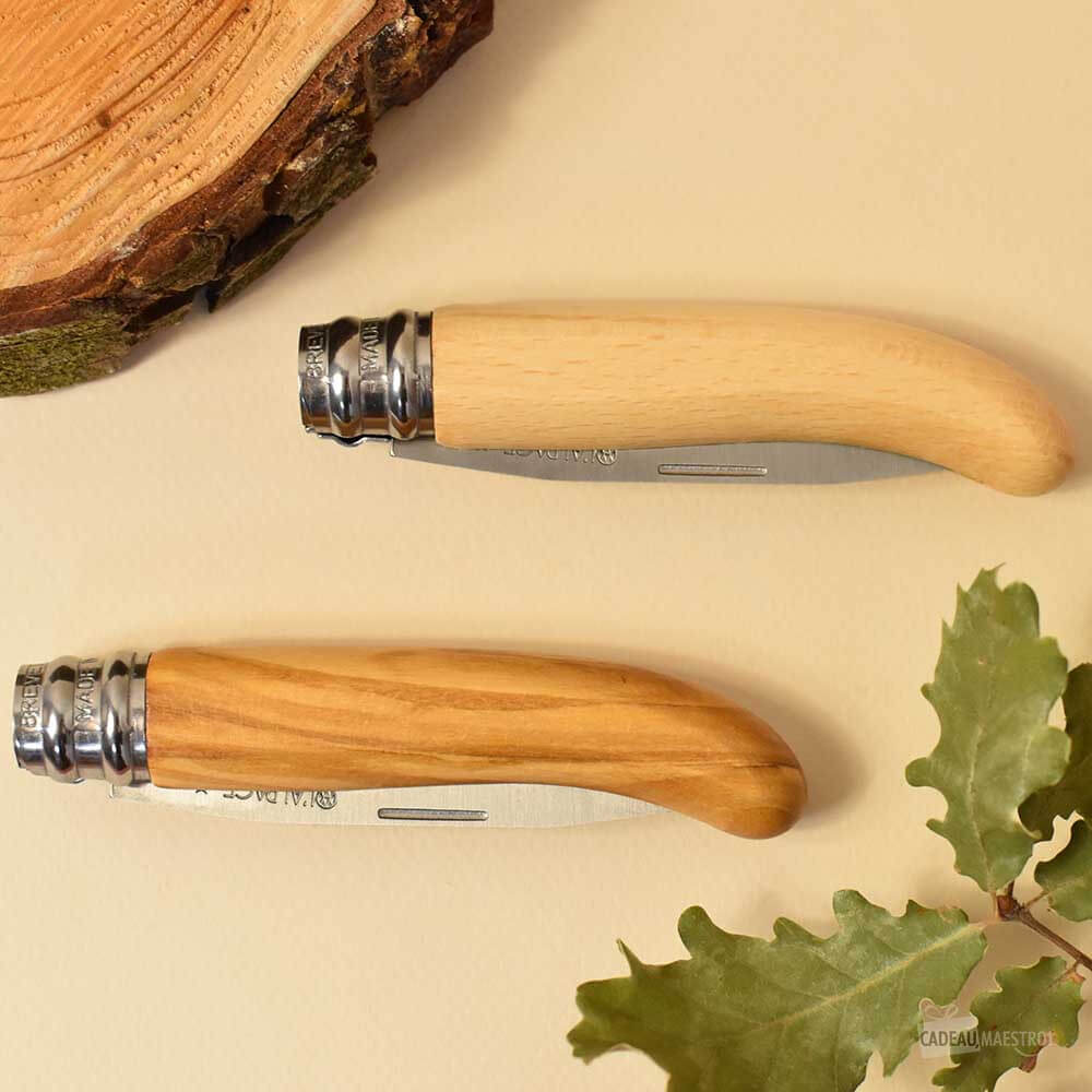 Couteau Pliable Manche Olivier - Couteau Personnalisé