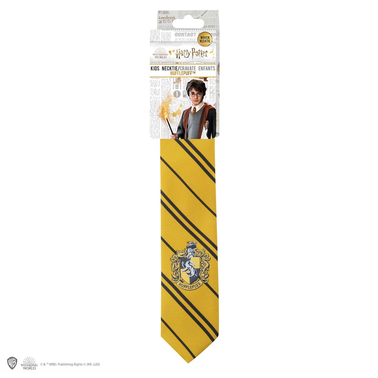 Cravate Écusson Tissé Poufsouffle Enfants - Harry Potter Jaune