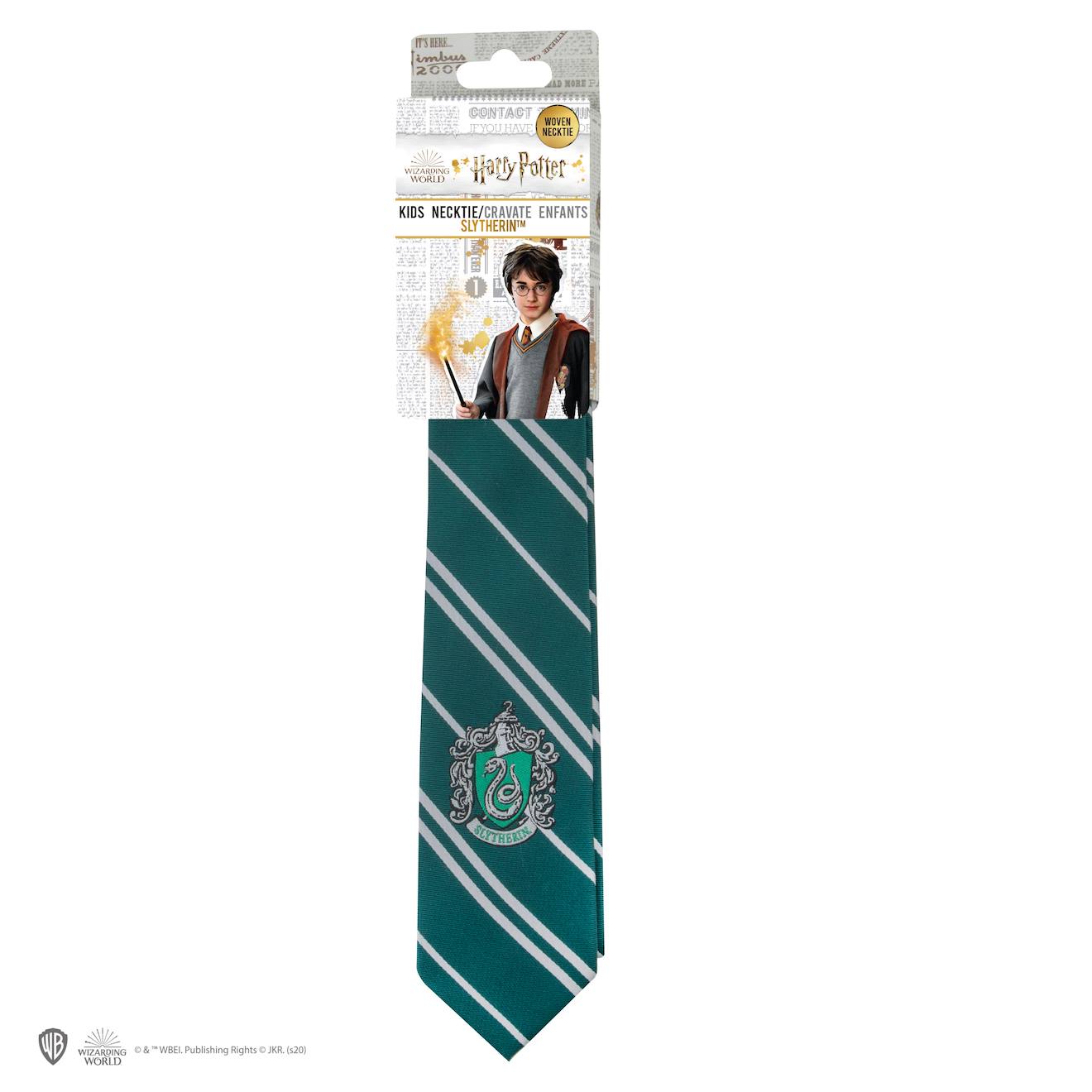 Cravate Écusson Tissé Serpentard Enfants - Harry Potter Vert