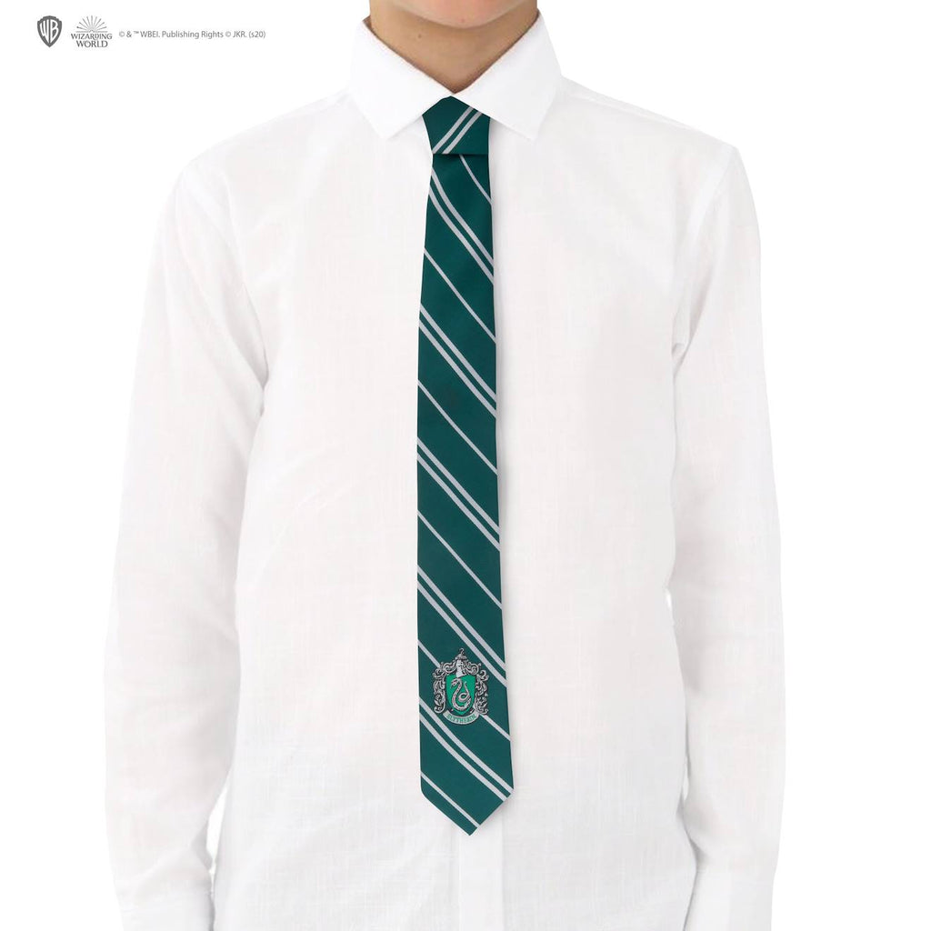 Cravate Écusson Tissé Serpentard Enfants - Harry Potter Vert
