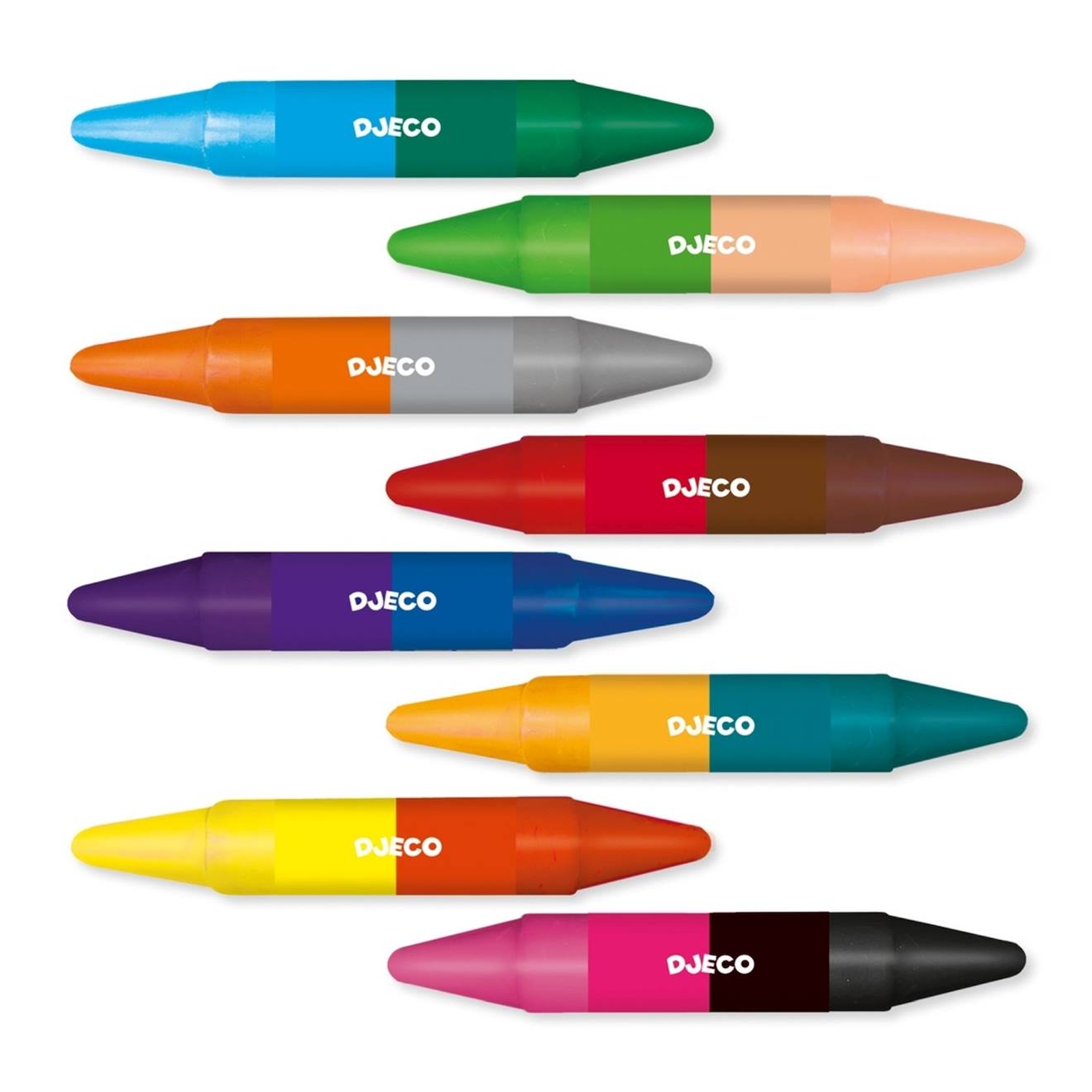 Crayon de cire doubles côtés multicolore