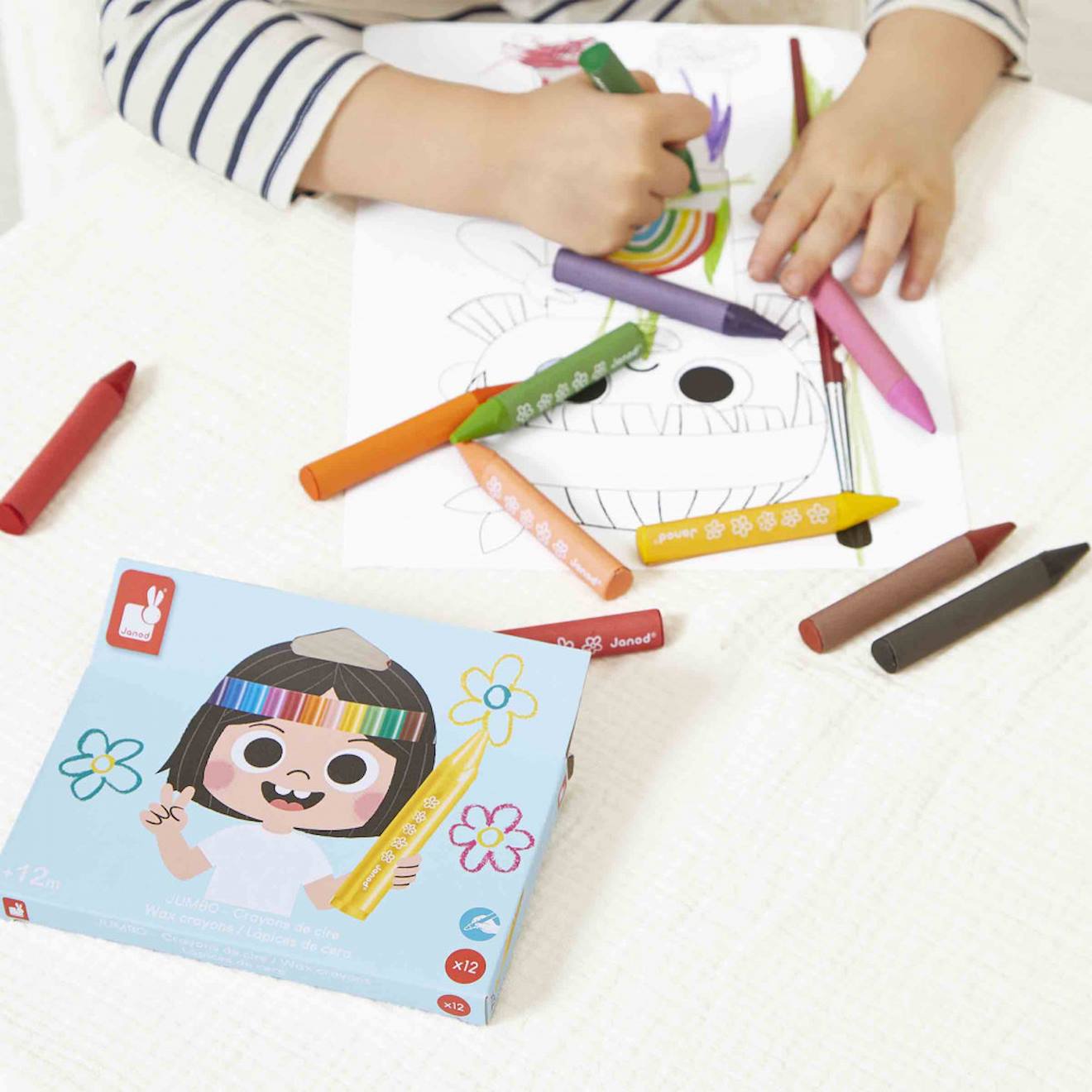 Crayons de cire x12 - colo multicolore