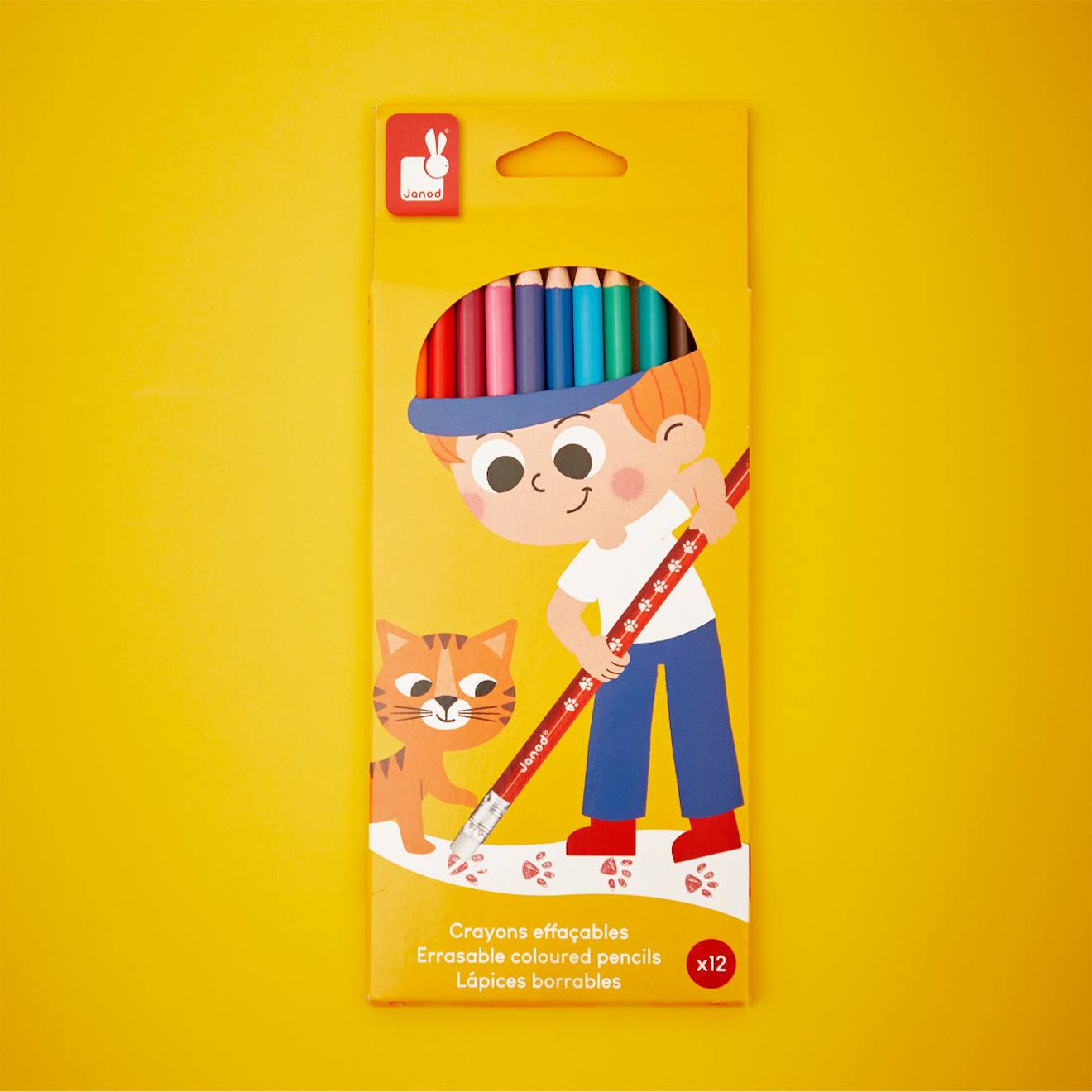 Crayons effaçables x12 - colo multicolore