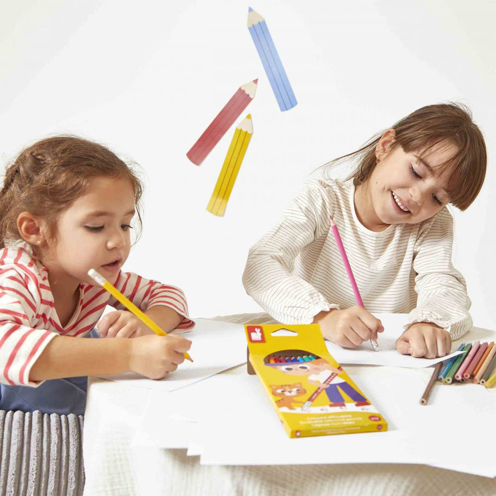 Crayons effaçables x12 - colo multicolore