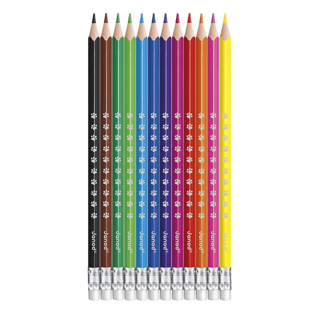 Crayons effaçables x12 - colo multicolore