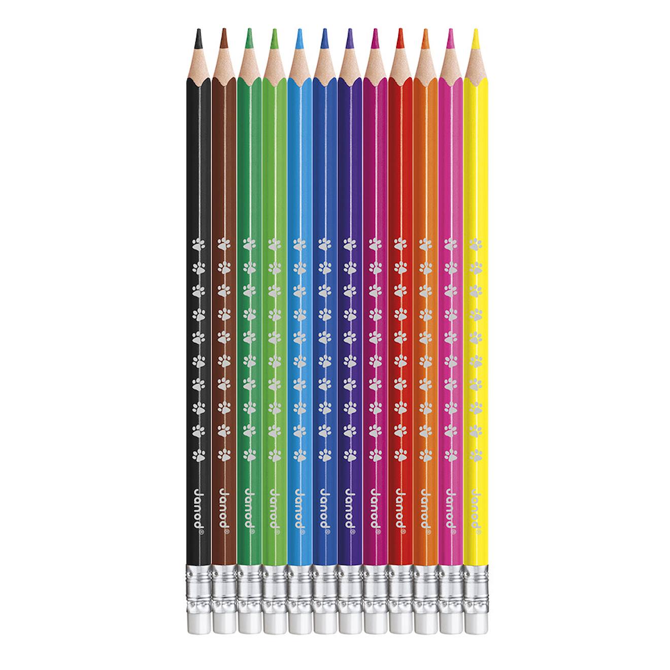 Crayons effaçables x12 - colo multicolore
