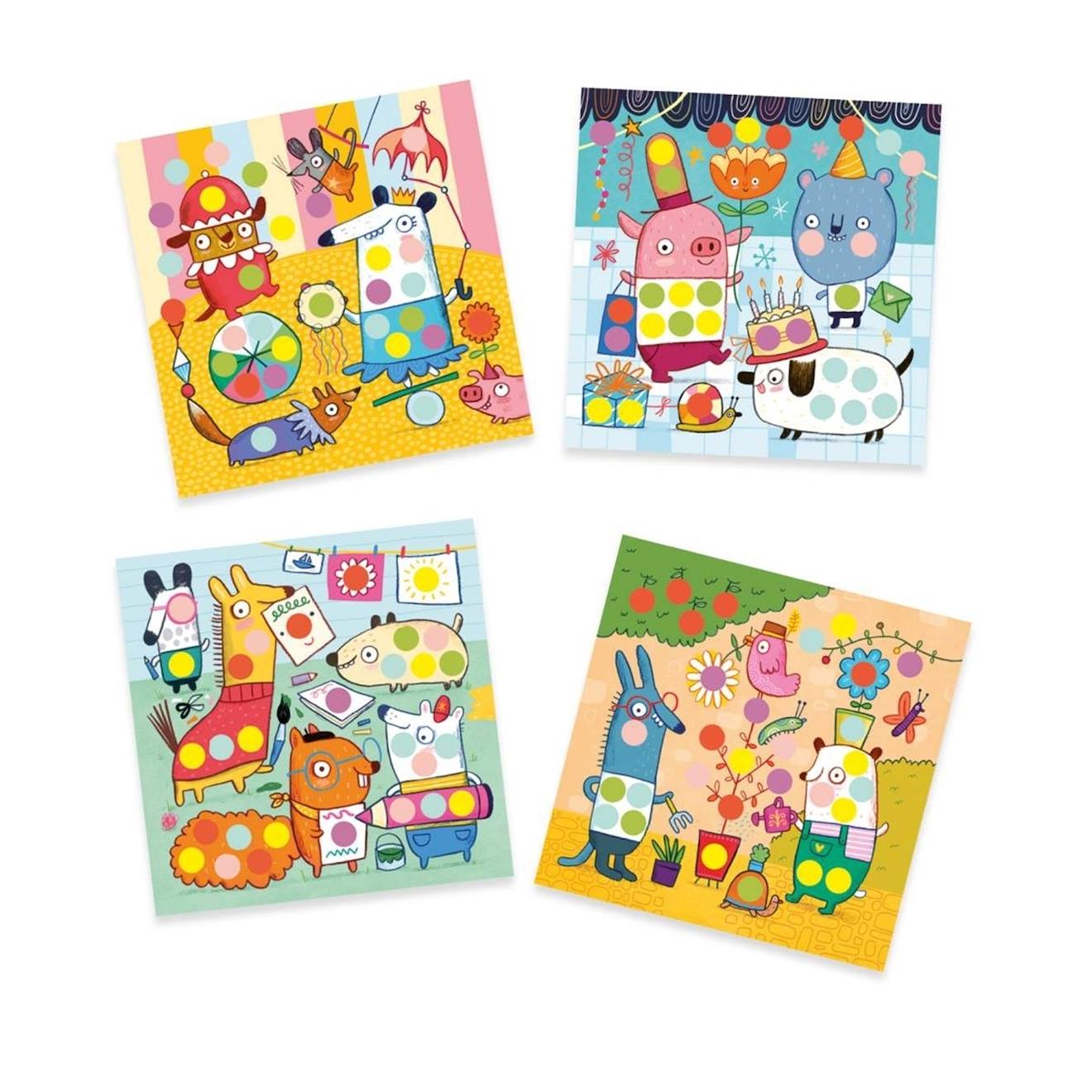 Créer avec des autocollants animalitos multicolore