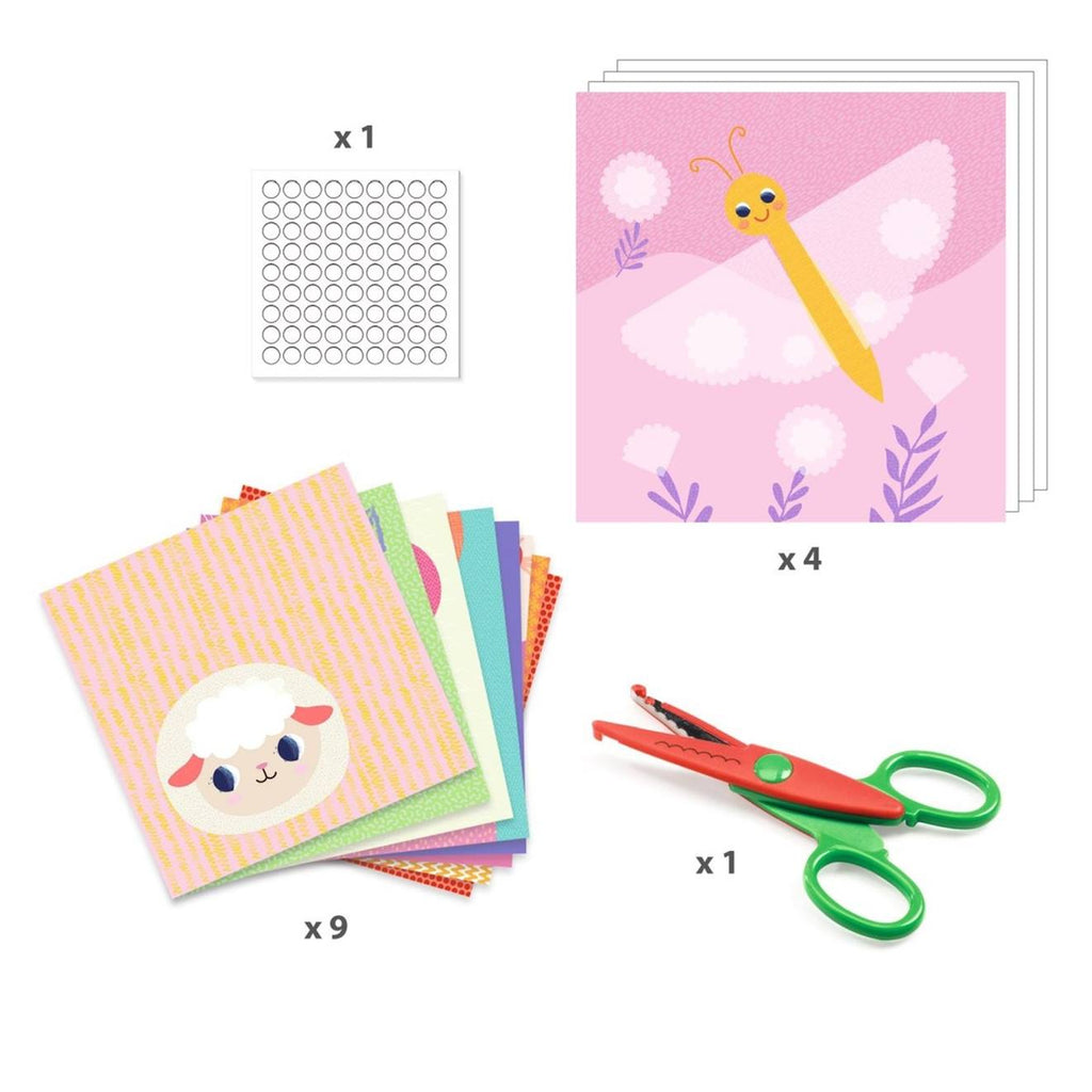 Créer avec du papier découper en crans multicolore