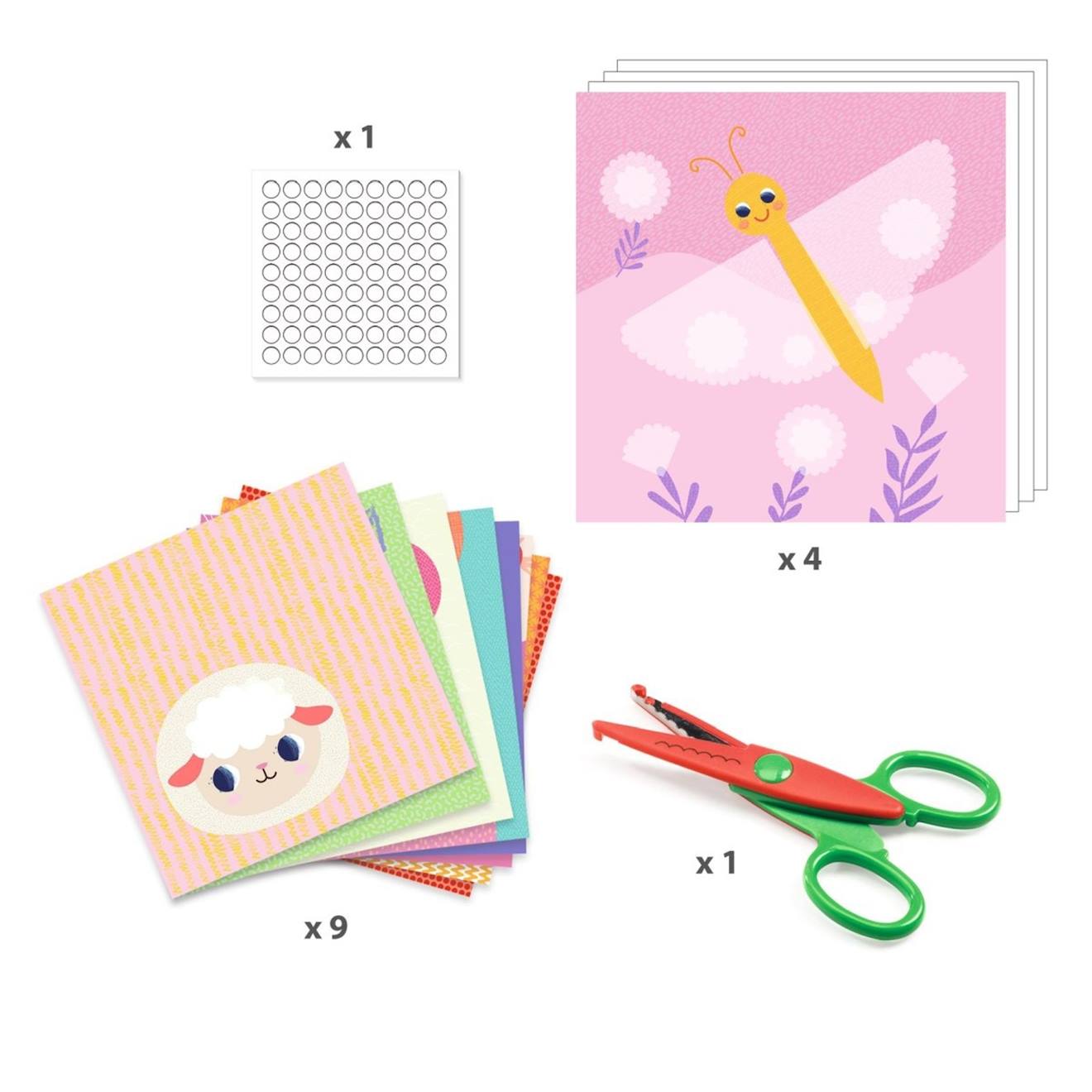 Créer avec du papier découper en crans multicolore