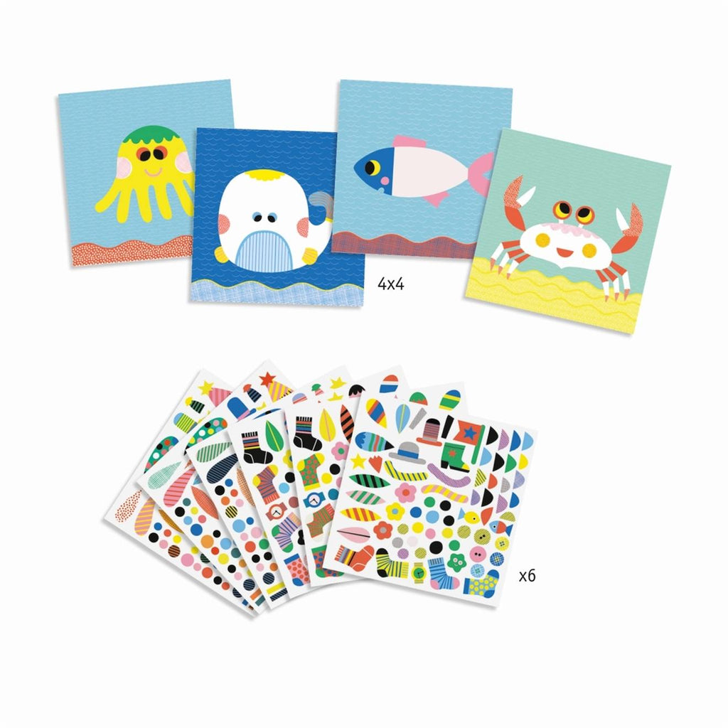 Créer des animaux marins avec des stickers multicolore