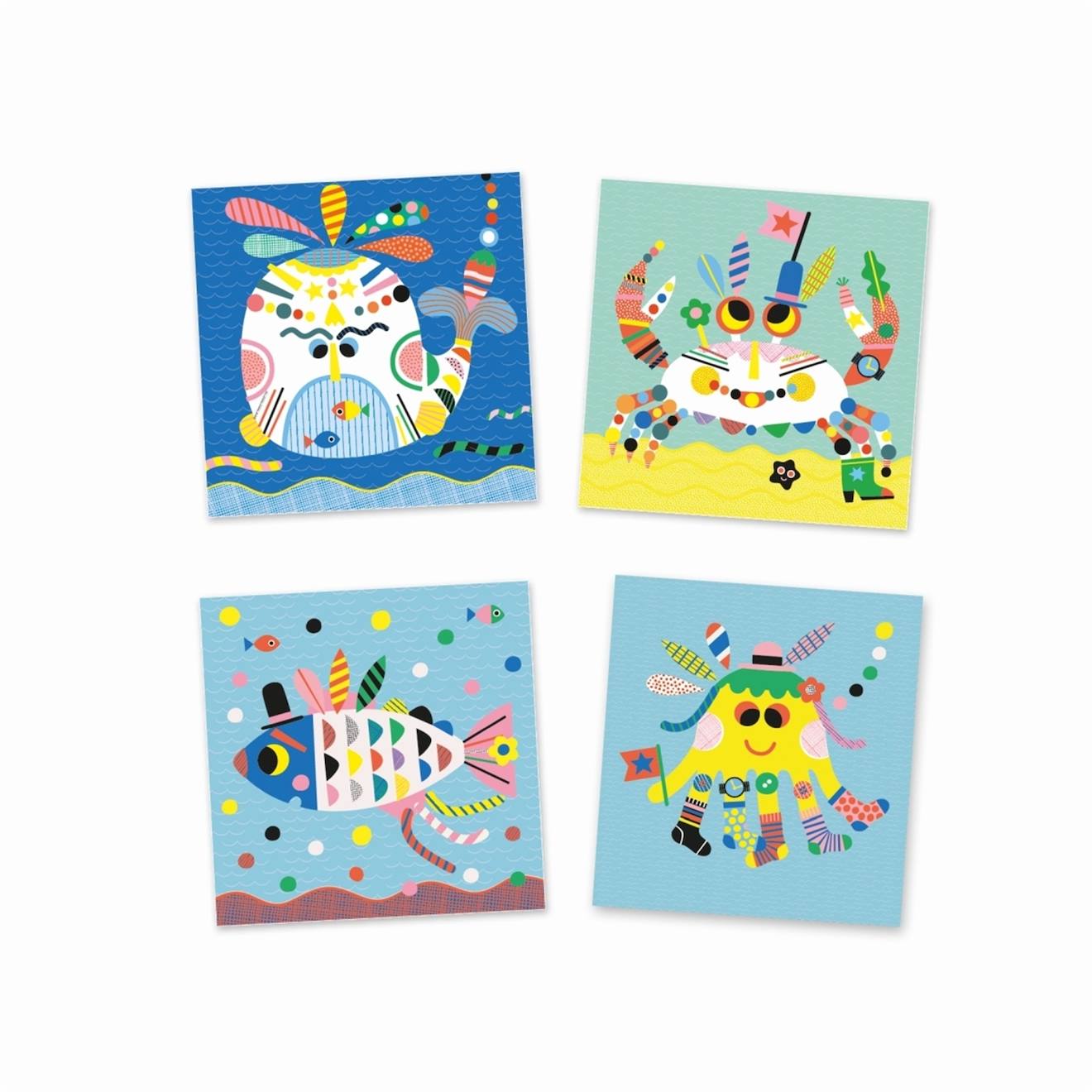 Créer des animaux marins avec des stickers multicolore