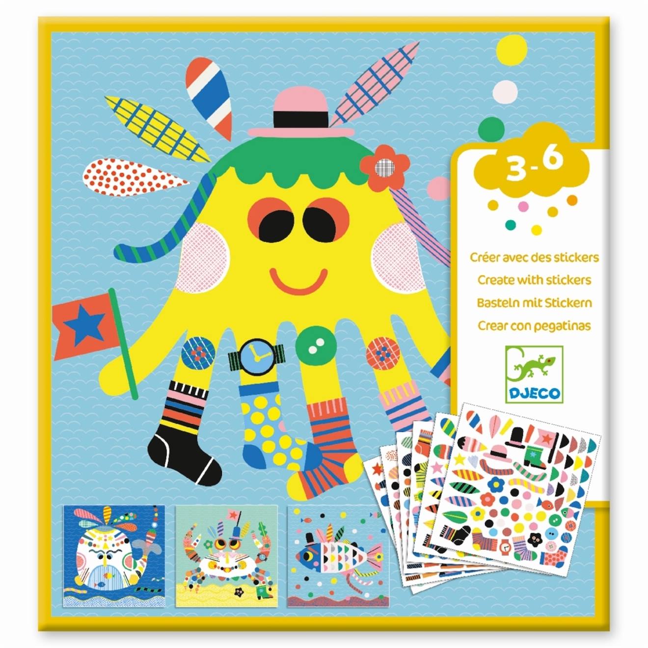 Créer des animaux marins avec des stickers multicolore