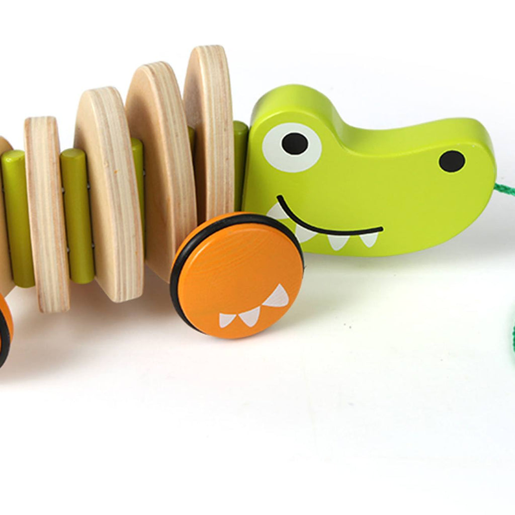 Crocodile à tirer vert