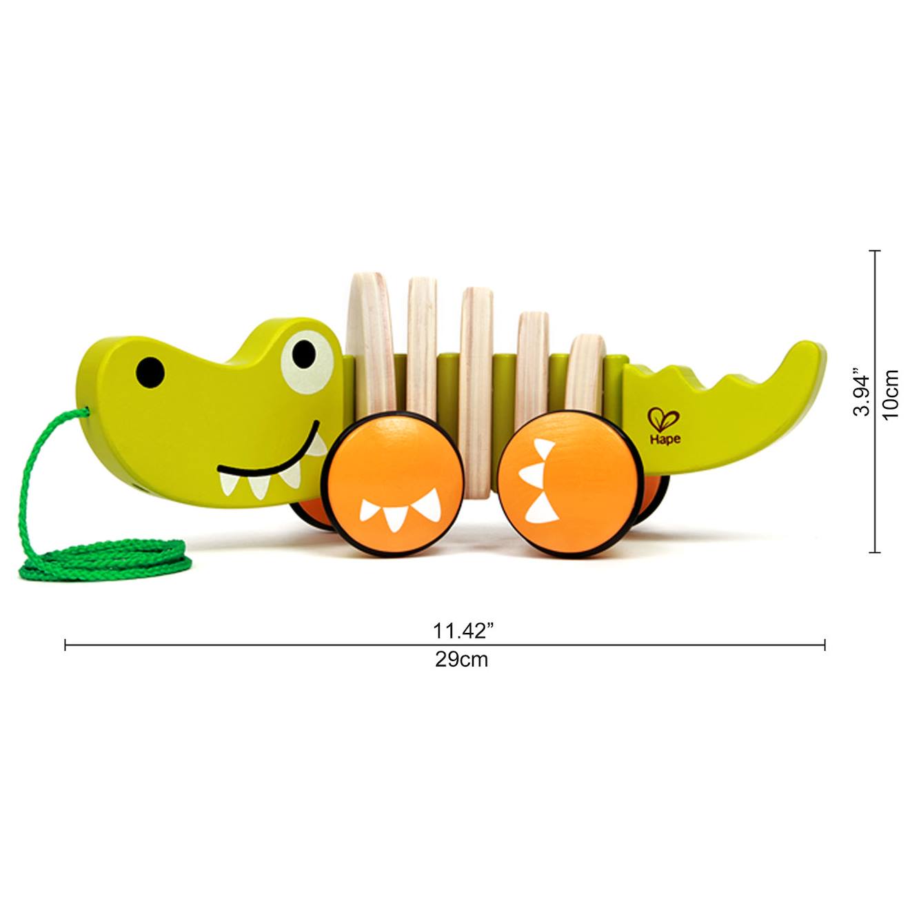 Crocodile à tirer vert