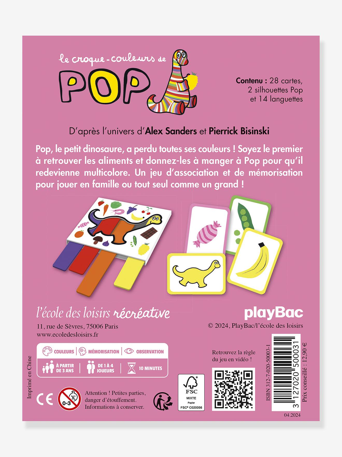 Croque couleurs de pop multicolore