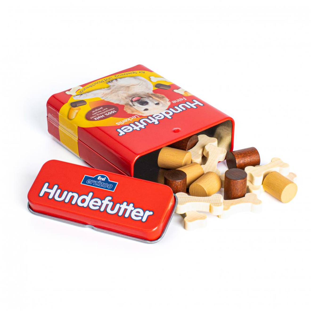 Croquettes pour chien en bois rouge