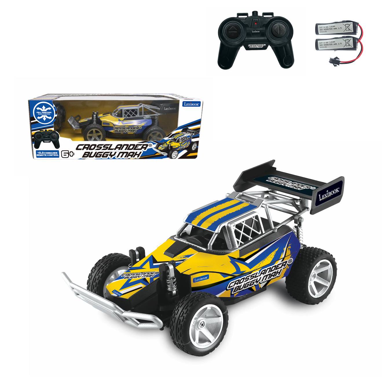 Crosslander buggy max – voiture buggy télécommandée rechargeable jaune