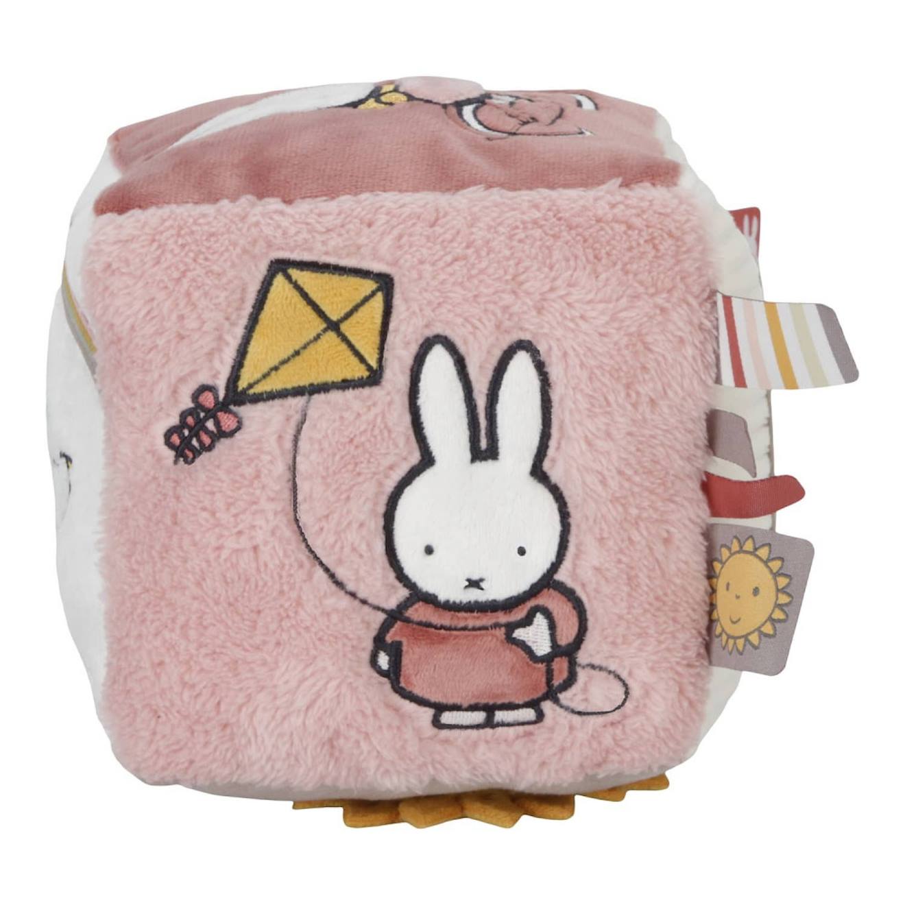 Cube d'activités 15cm fluffy rose et blanc