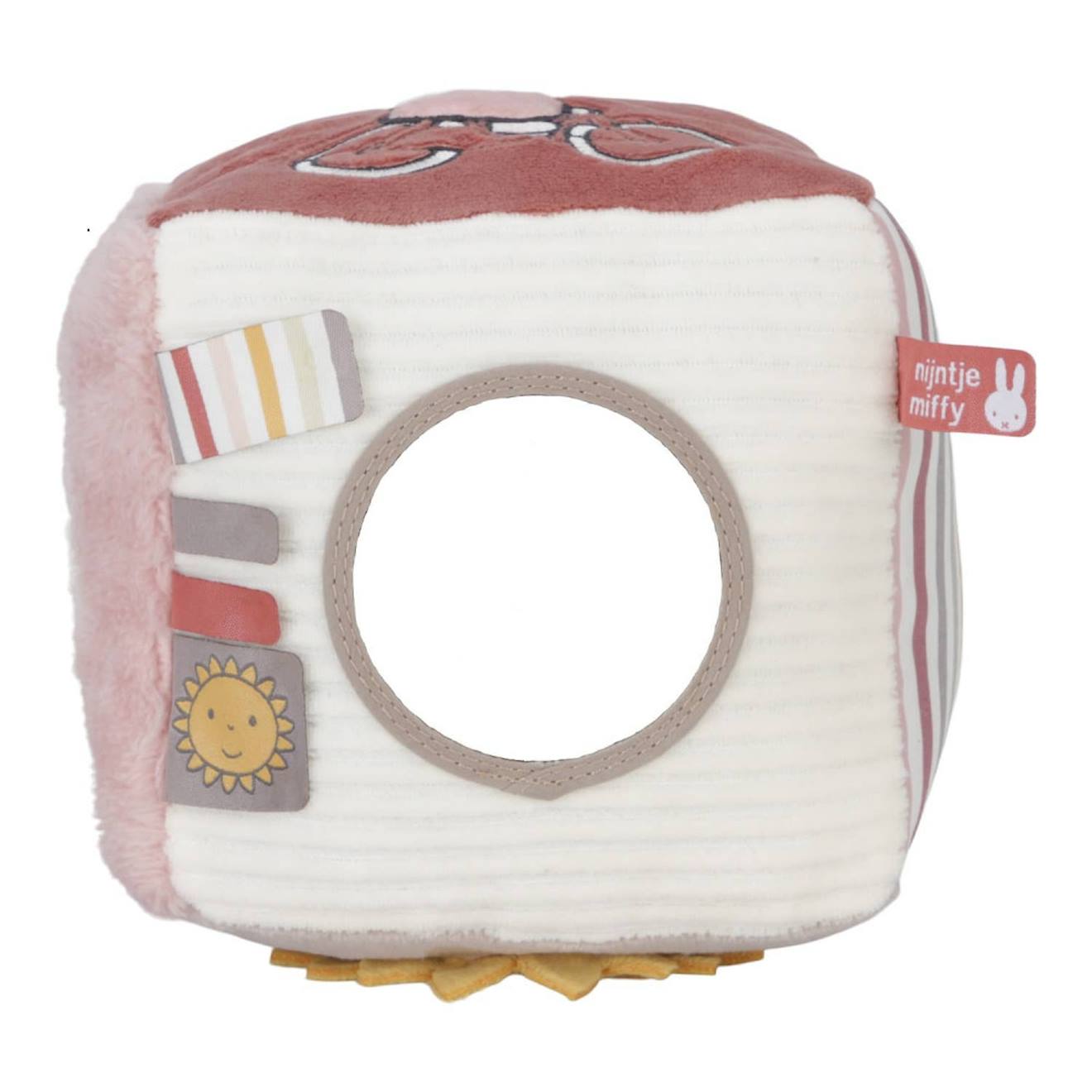 Cube d'activités 15cm fluffy rose et blanc