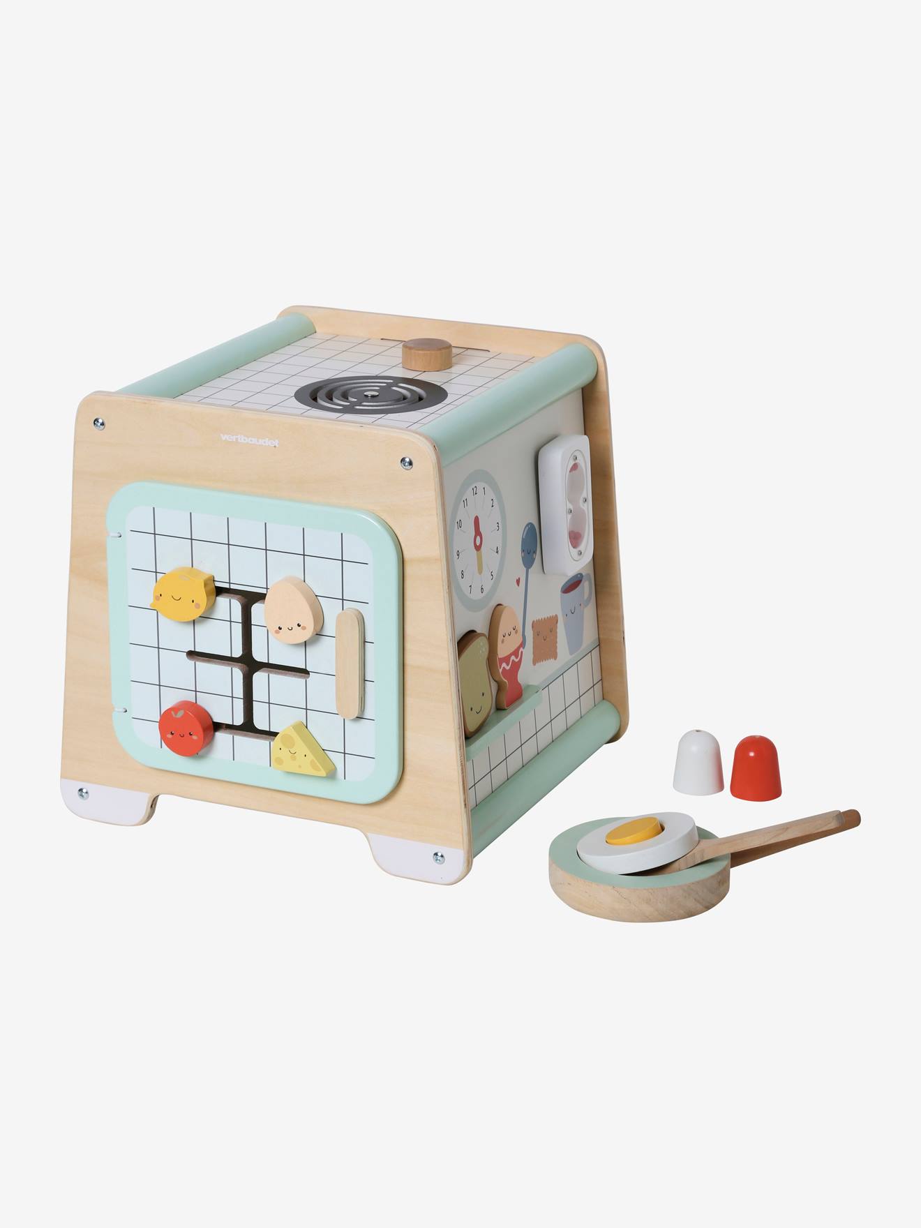 Cube d'activités cuisine en bois FSC beige