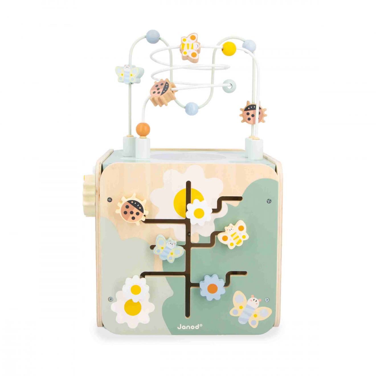 Cube d'activitès géant en bois FSC multicolore