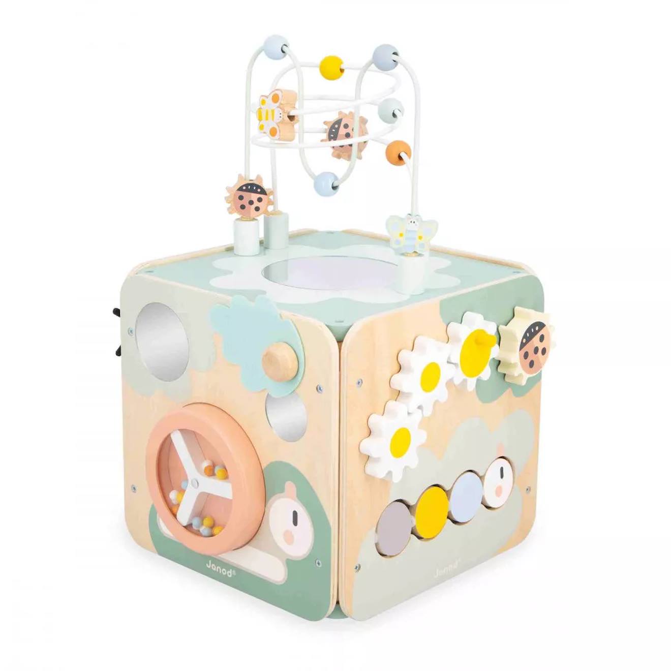 Cube d'activitès géant en bois FSC multicolore