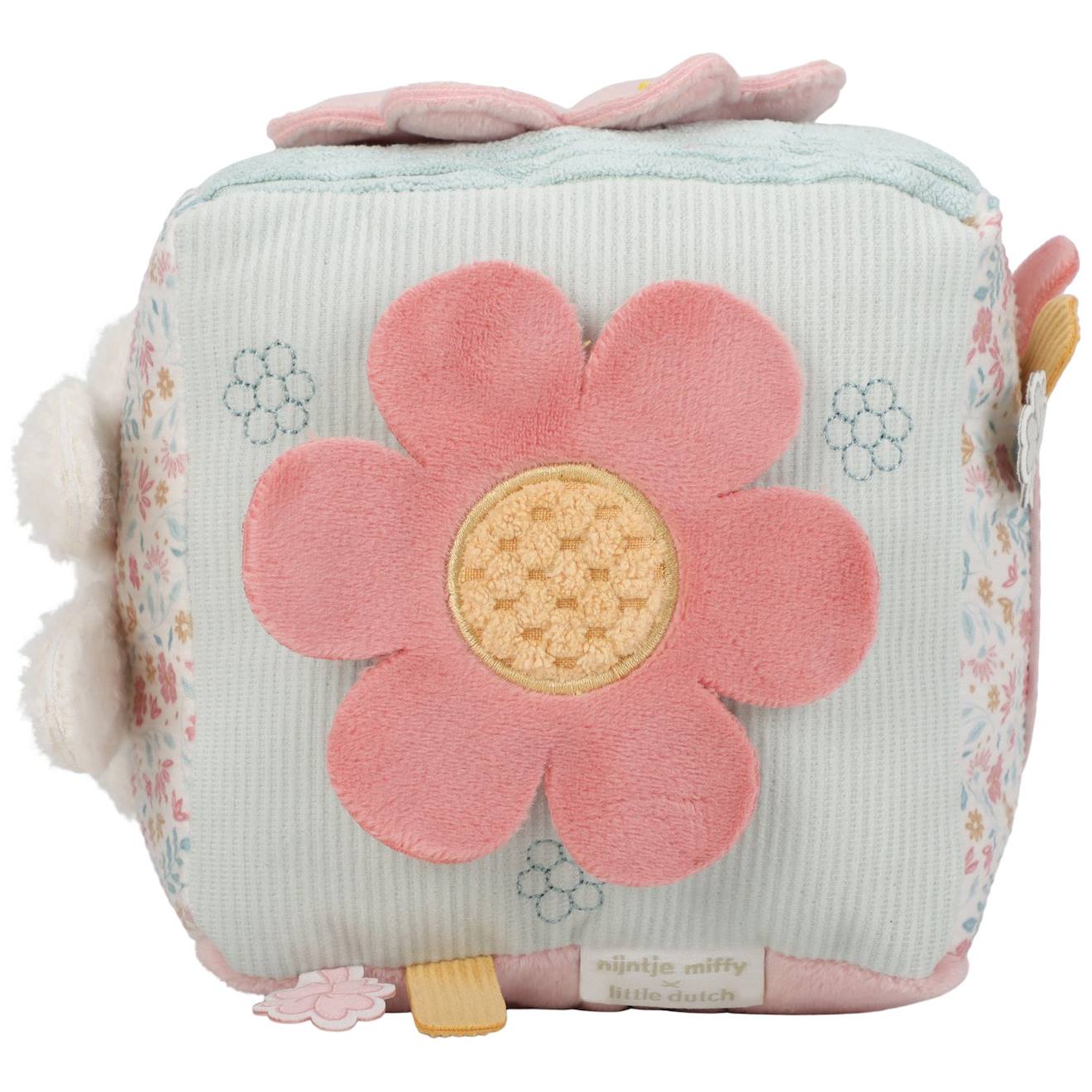 Cube d'activités soft miffy lucky blossom bleu, rose, gris, beige