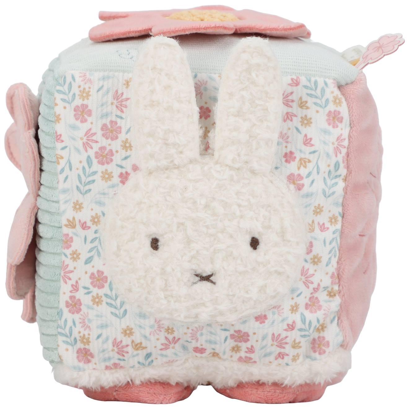 Cube d'activités soft miffy lucky blossom bleu, rose, gris, beige