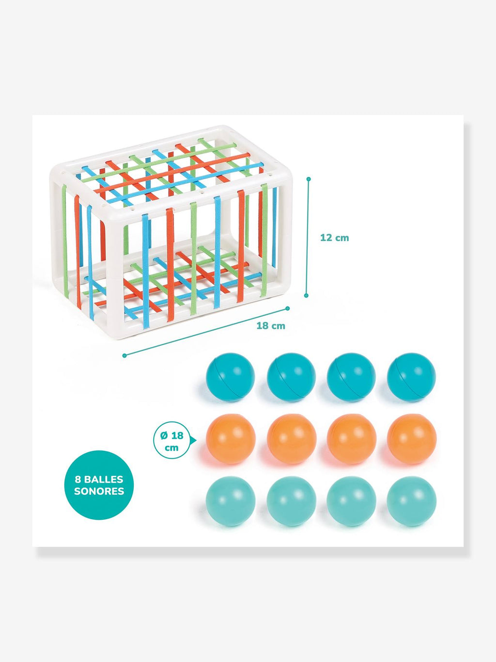 Cube de manipulation multicolore