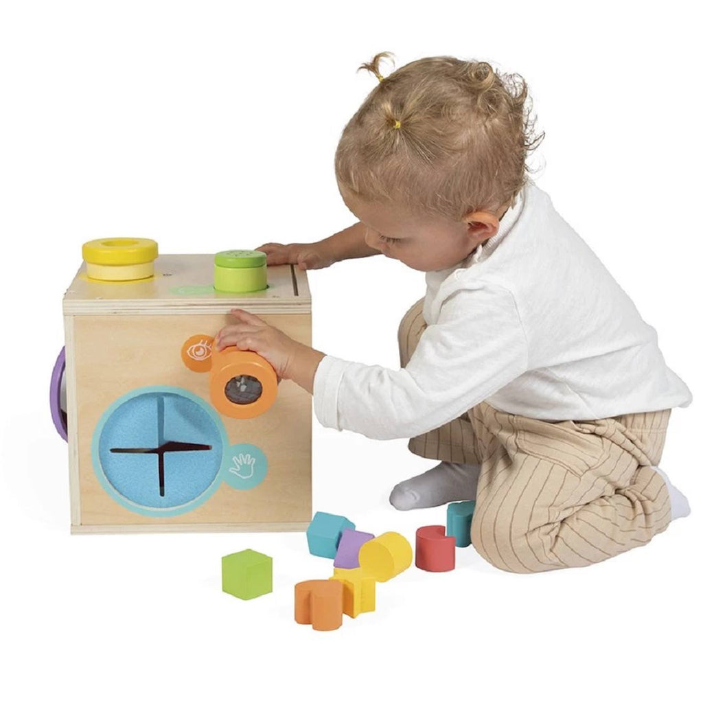 Cube de motricité et manipulation - sensoriel multicolore