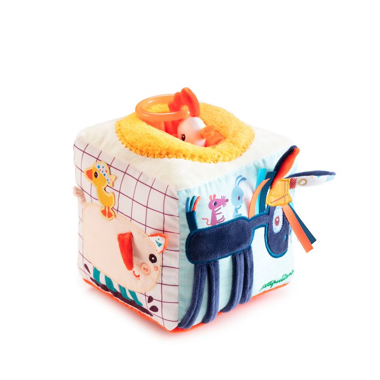 Cube sonore d'activités ferme beige