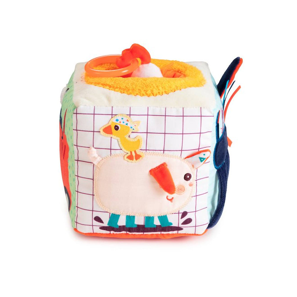 Cube sonore d'activités ferme beige
