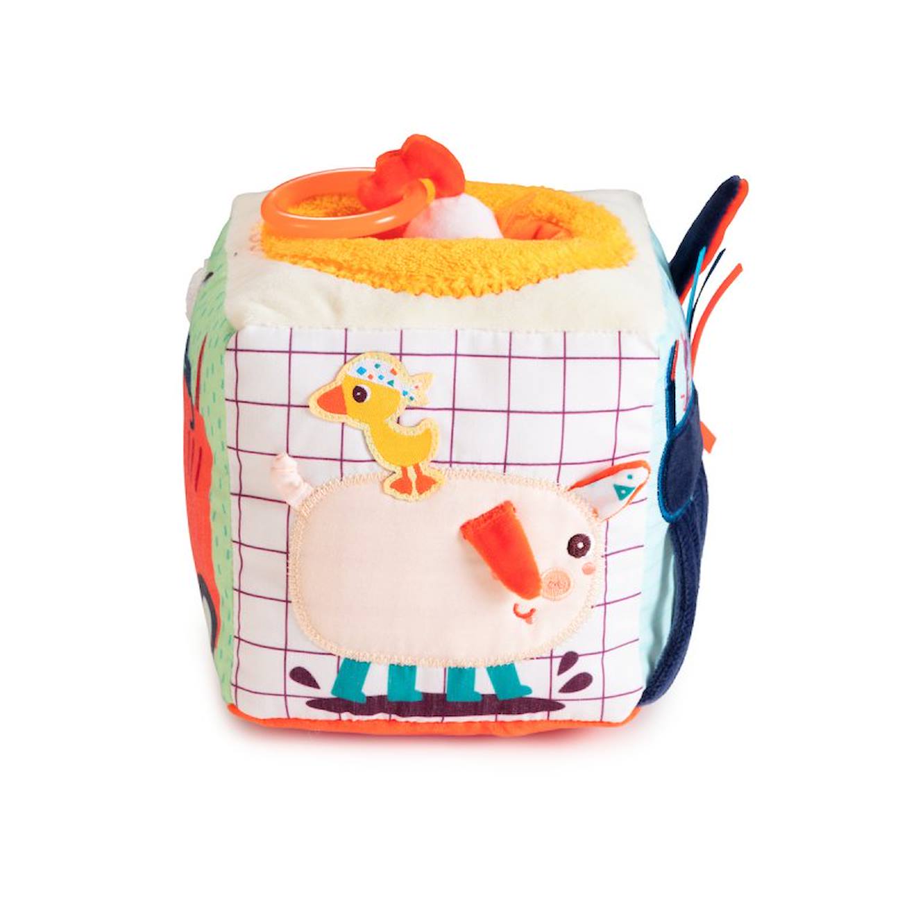 Cube sonore d'activités ferme beige
