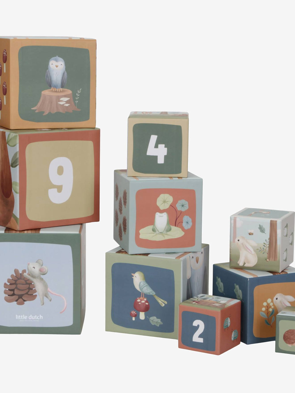 Cubes à empiler en carton - forest friends