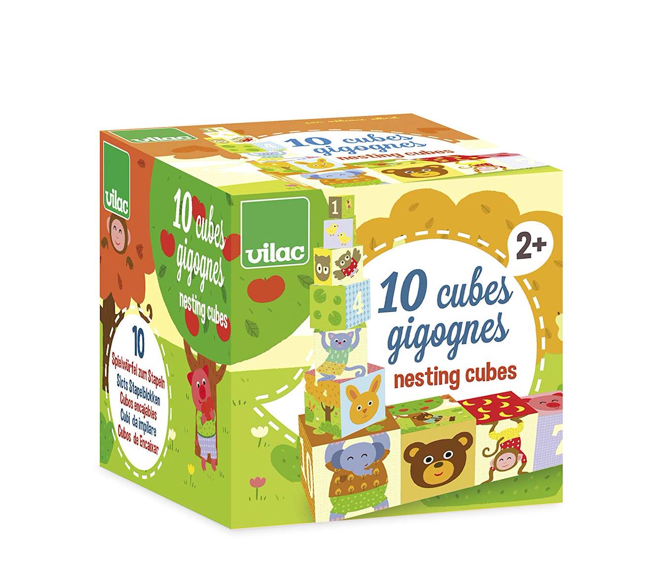 Cubes gigognes animaux vert
