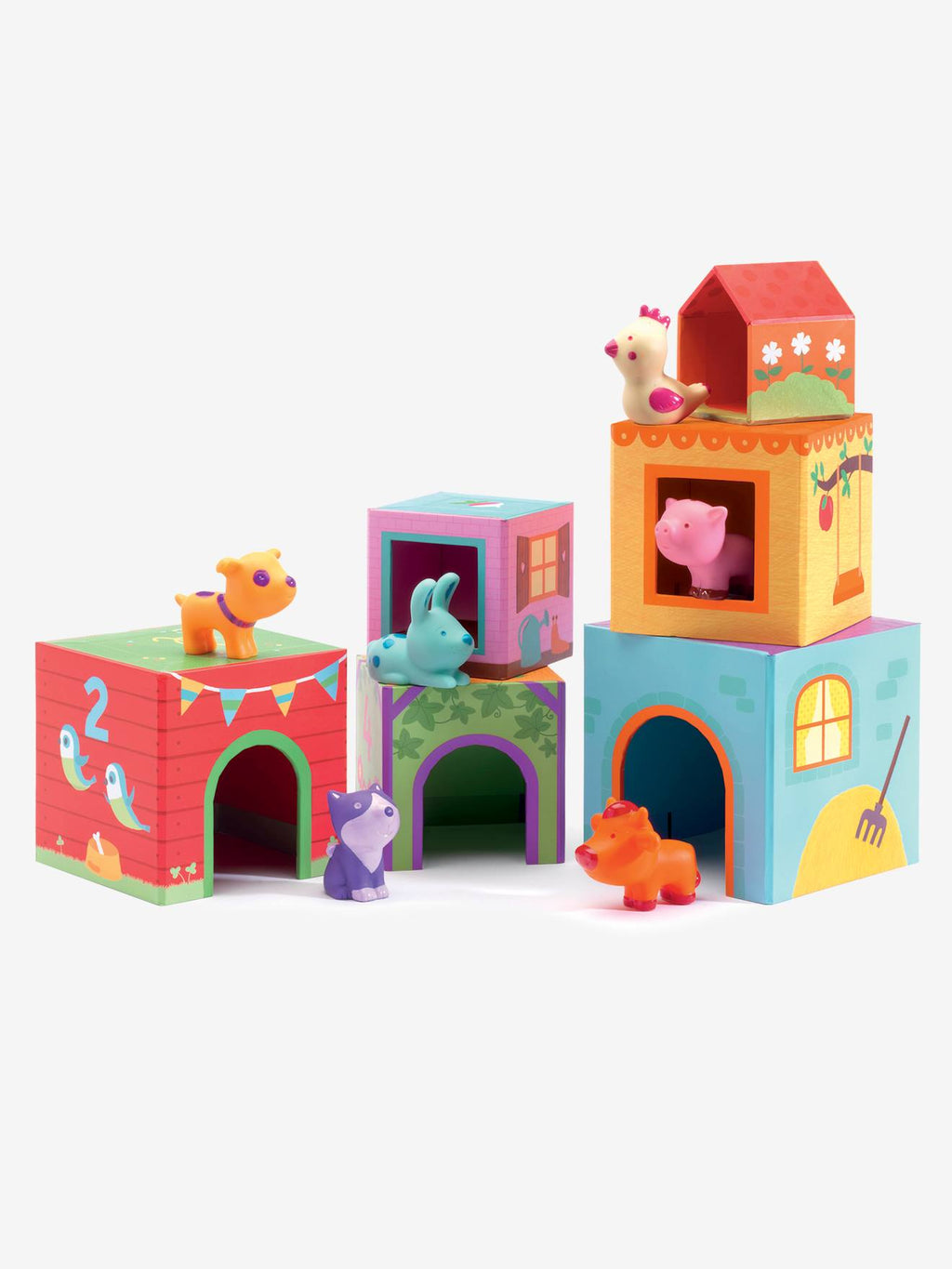 Cubes imagiers topanifarm multicolore