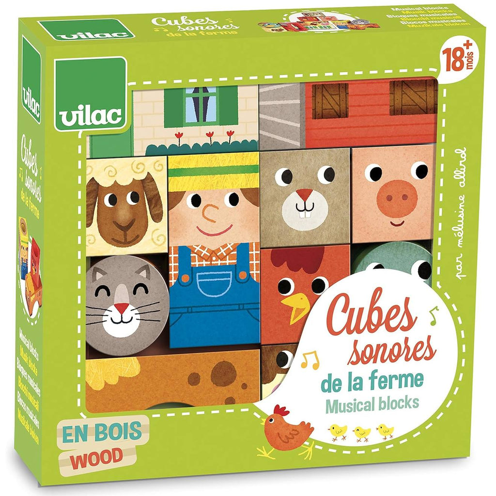 Cubes sonores de la ferme vert
