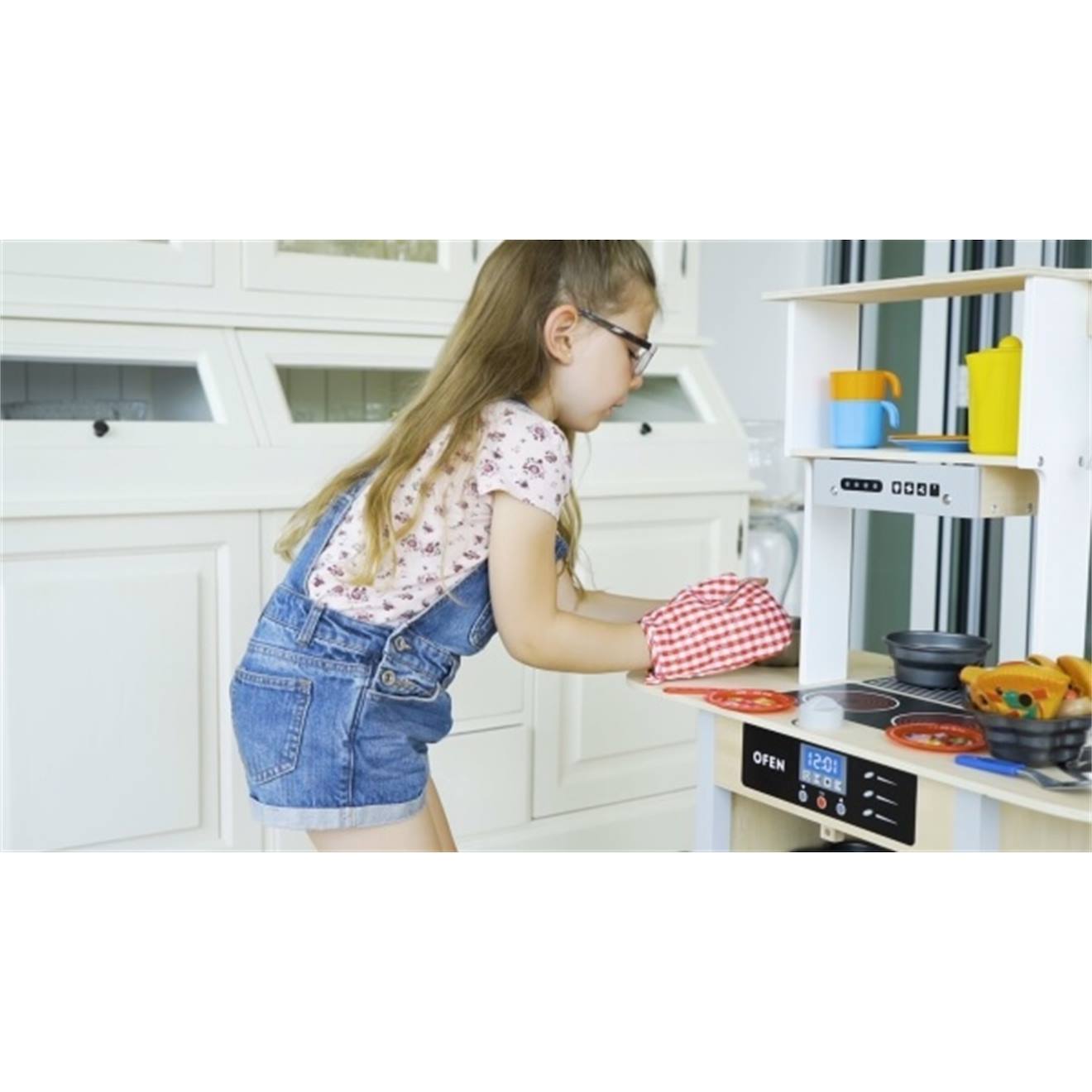 Cuisine de jeu en bois multicolore