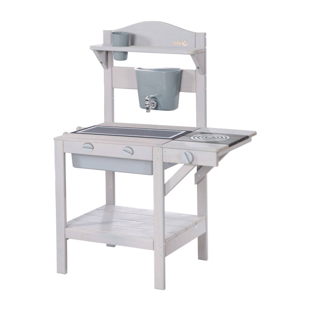 Cuisine d'extérieur en bois FSC pour enfants avec accessoires gris
