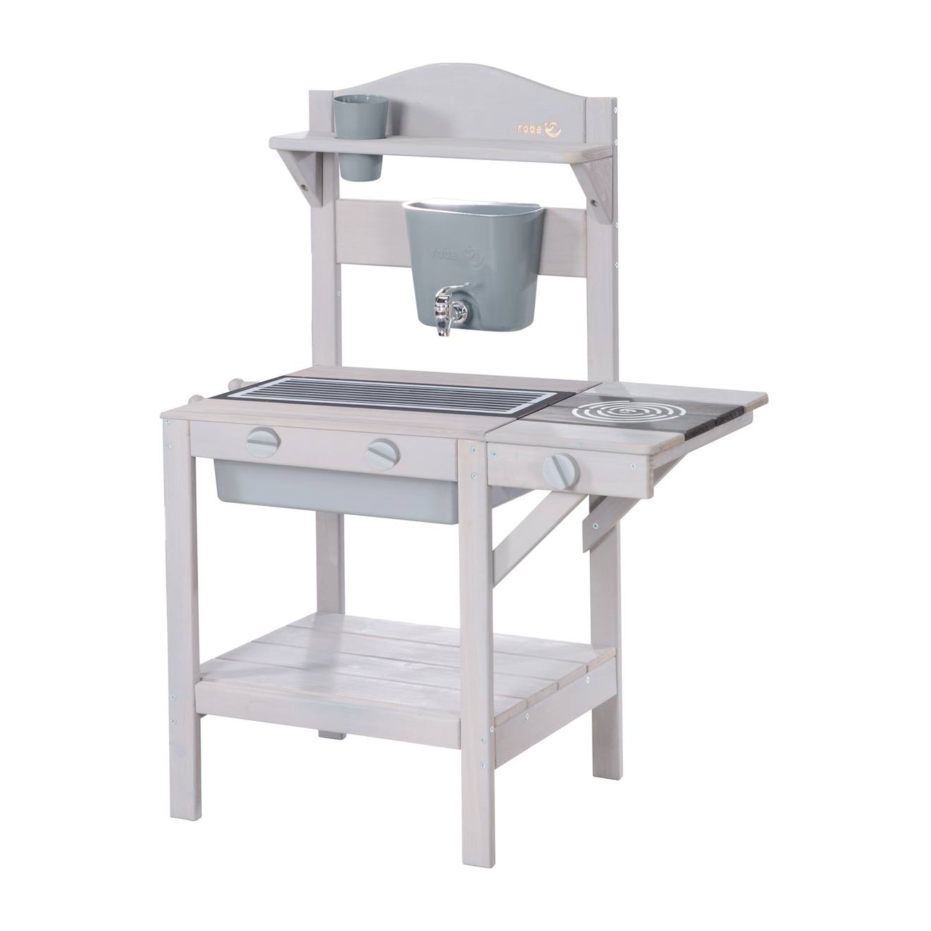 Cuisine d'extérieur en bois FSC pour enfants avec accessoires gris