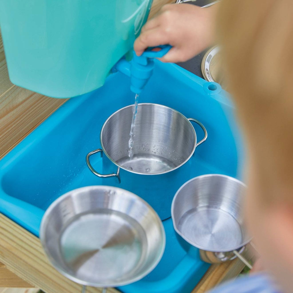 Cuisine d'extérieur pour enfant early fun bois FSC marron - bleu - noir