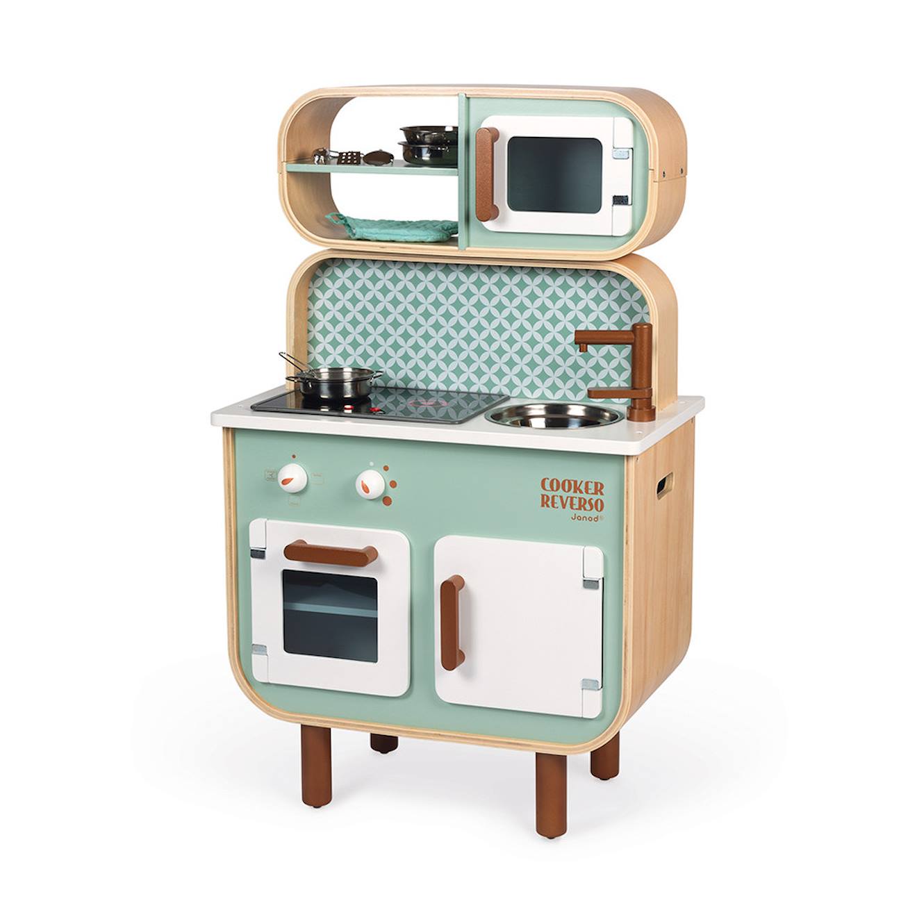 Cuisine en bois double face cooker reverso vert d'eau