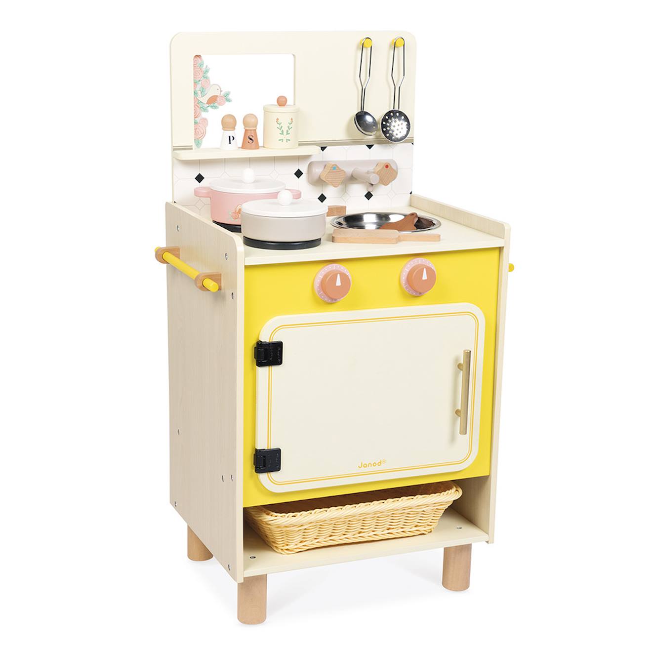 Cuisine en bois FSC - mamie soleil jaune
