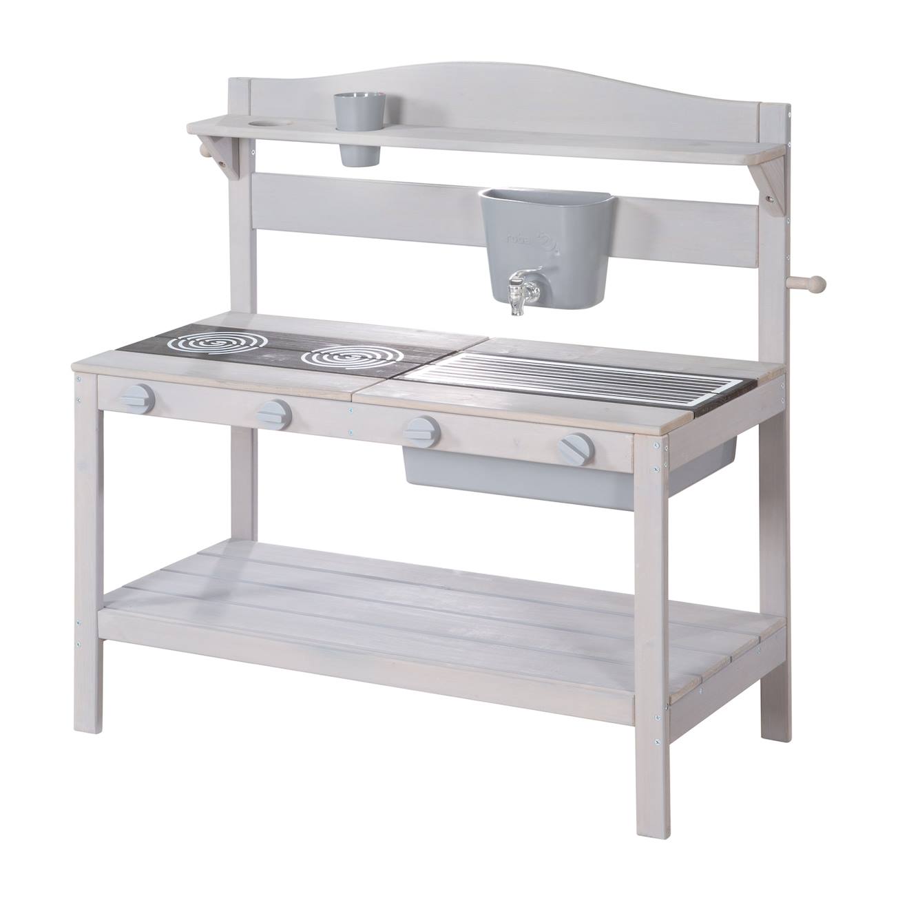 Cuisine extérieure en bois FSC avec accessoires gris