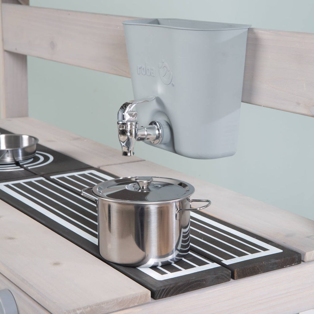 Cuisine extérieure en bois FSC avec accessoires gris