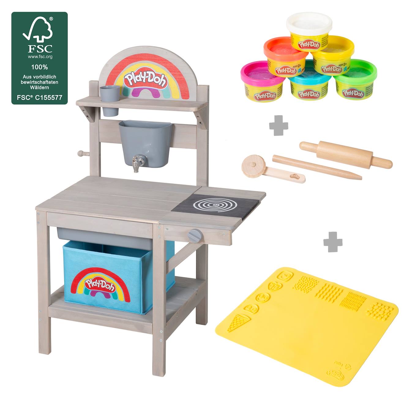 Cuisine extérieure enfant avec 6 pâtes à modeler play-doh et accessoires multicolore