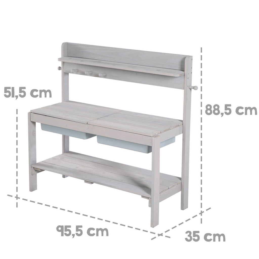 Cuisine extérieure pour enfants en bois massif gris