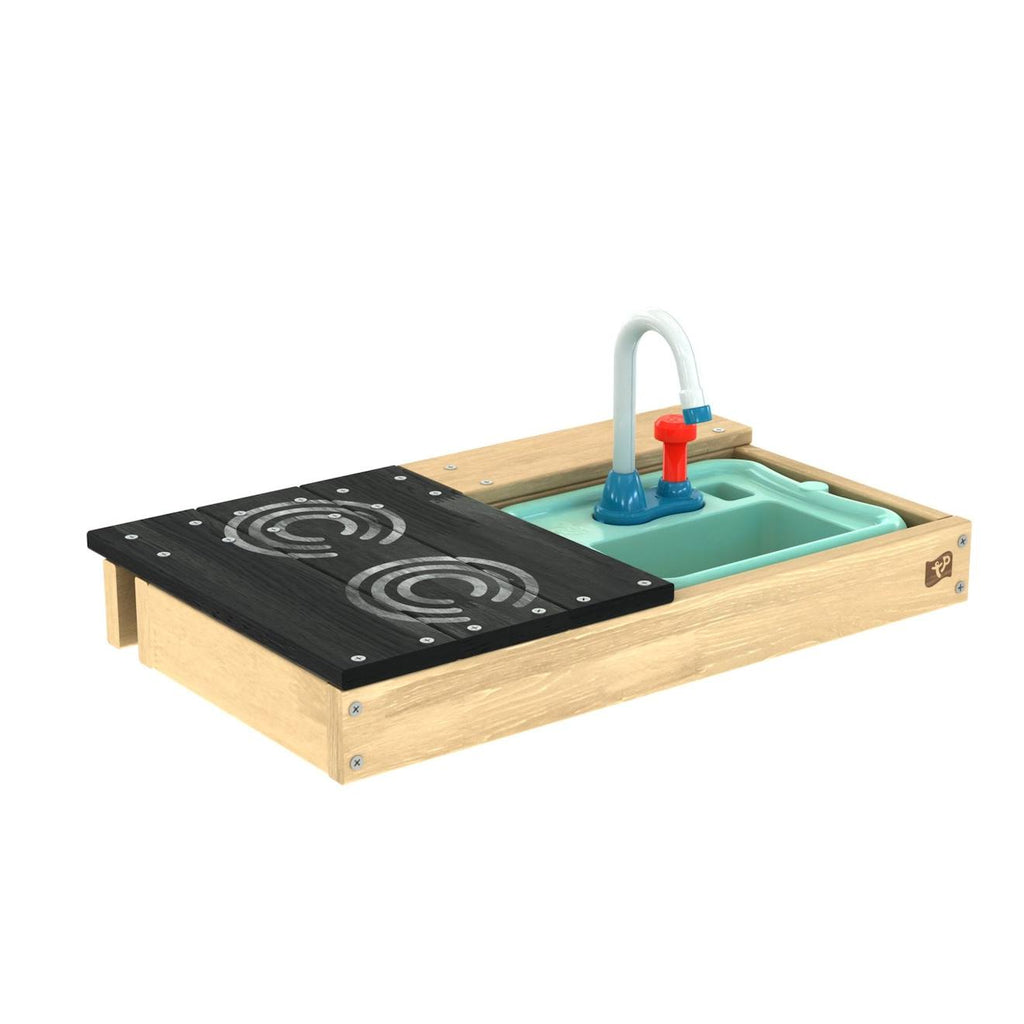 Cuisine extérieure pour maisonnette bois FSC marron - bleu - noir