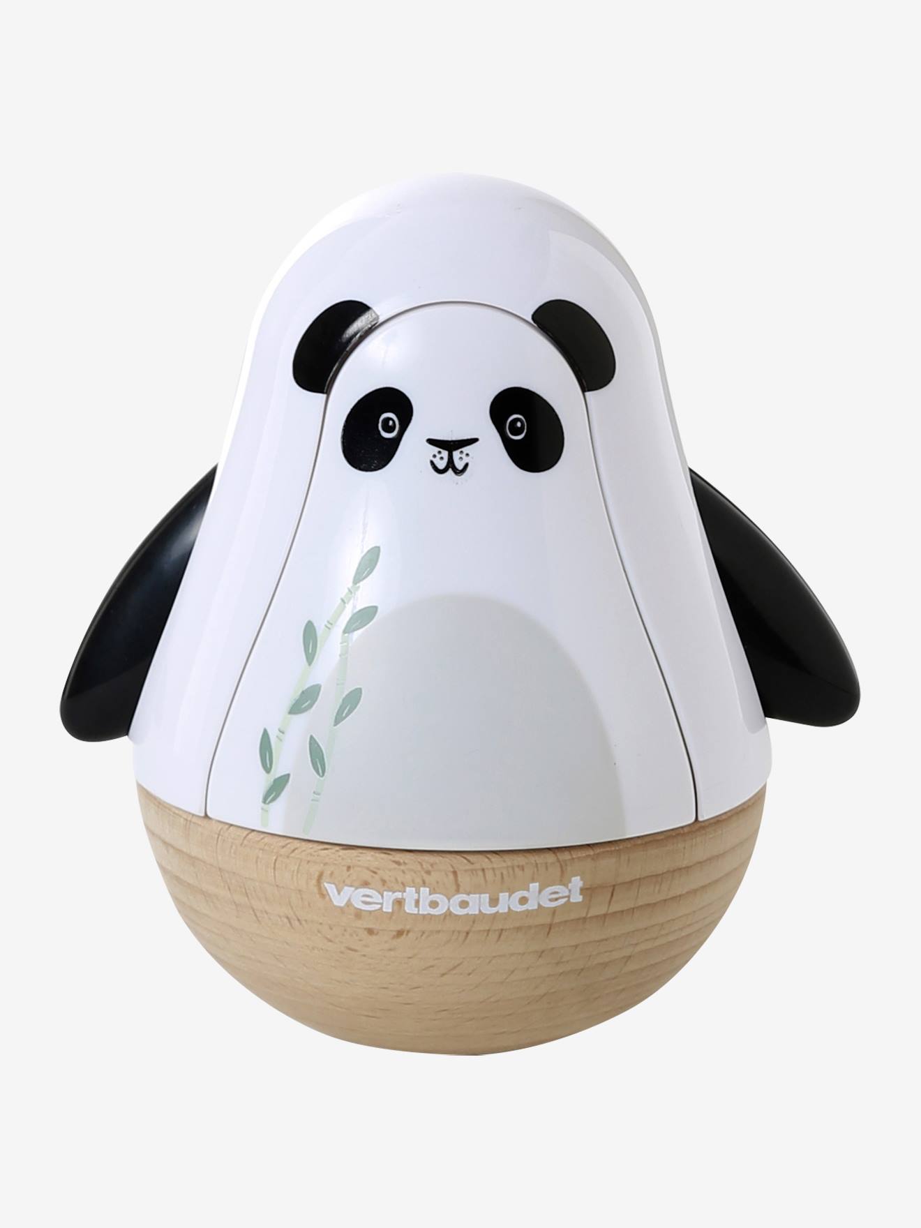 Culbuto musical panda tanzanie en bois FSC blanc
